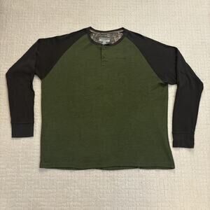 Real Tree Men’s Green & Gray Thermal Long Sleeve Shirt Sz 2XL